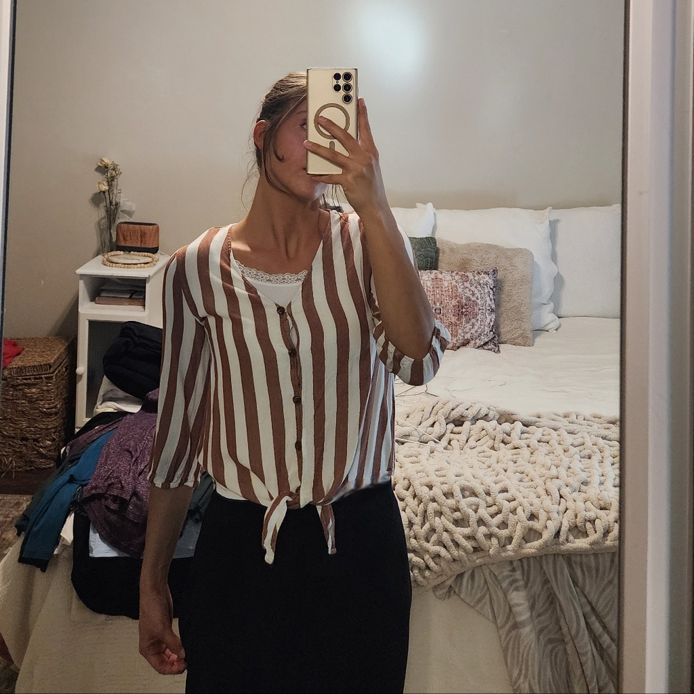 Striped Tie Top